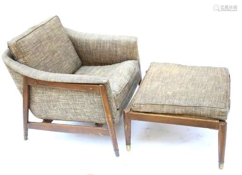 Vintage Modern Chair and Ottoman