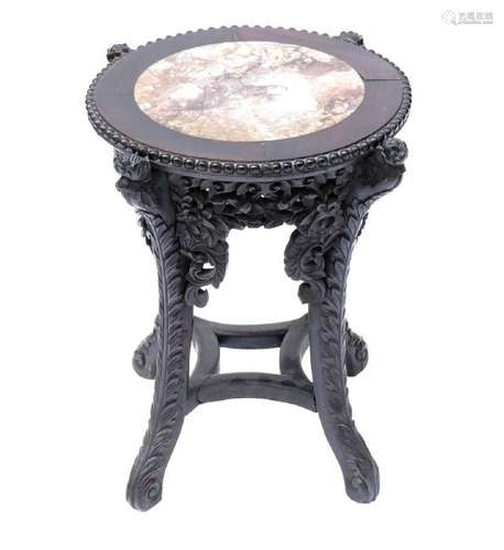 Chinese Marble Inset Taboret