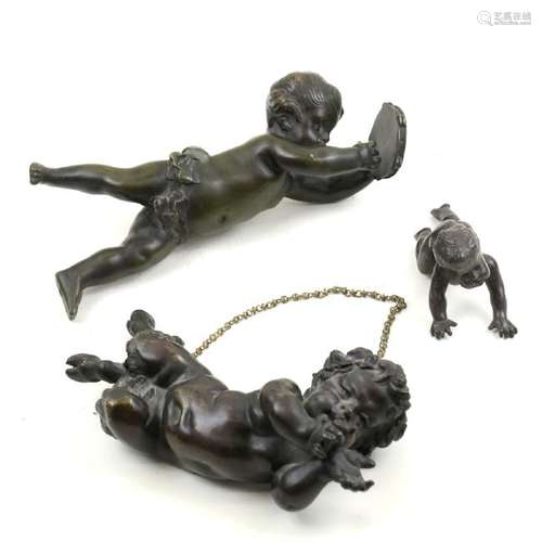 Three Bronze Cherub Mounts