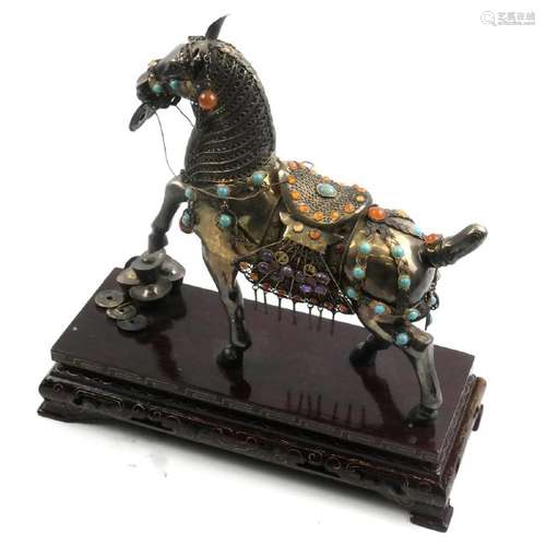 Chinese Silver Decorated Horse