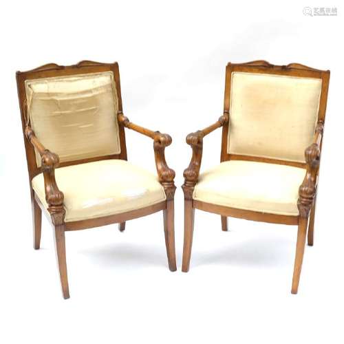 Pair of Regency-Style Dolphin-Form Chairs