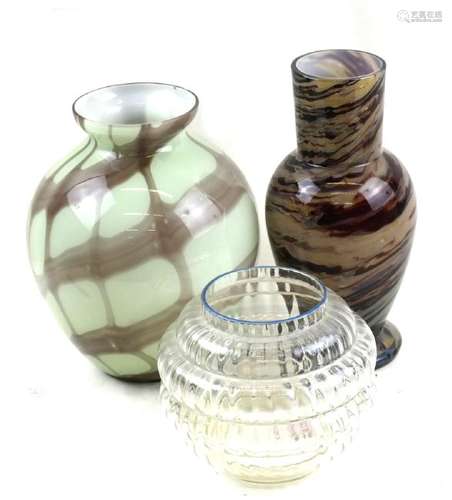 Three Art Glass Vases