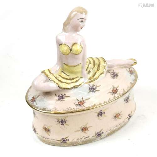 Art Deco Porcelain Figural Covered Box