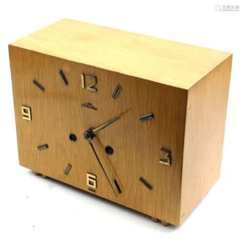 Modern Golden Oak Clock by Style King, Germany