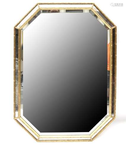 Octagonal Faux Bamboo Mirror