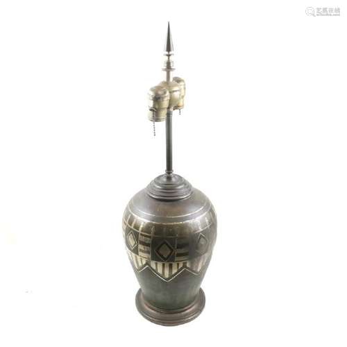 Art Deco Mixed Metal Lamp