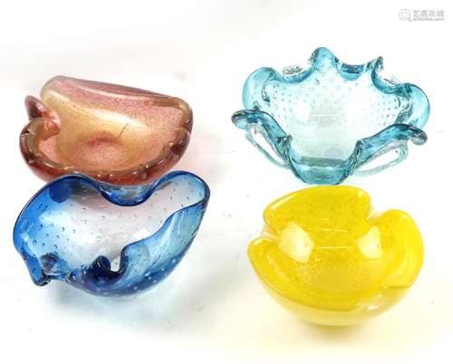 Four Murano Art Glass Dishes