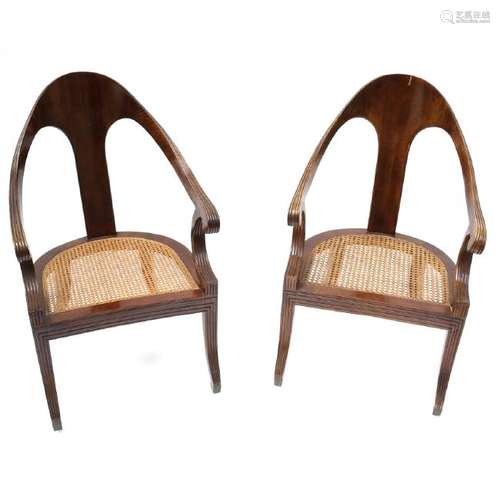 Regency-Style Scoop-Form Chairs.