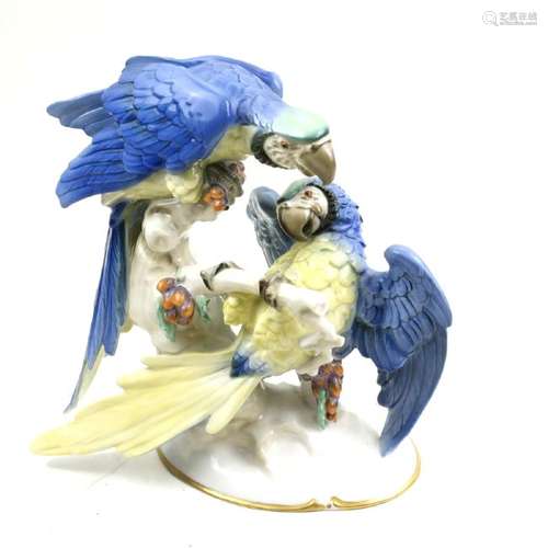 Hutschenreuther Porcelain Parrot Group