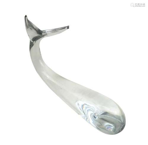 Fine Glass Whale Sculpture by Kristaluxus