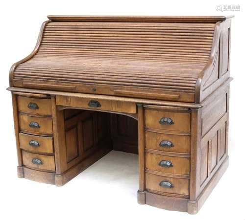 Antique Oak Roll Top Desk