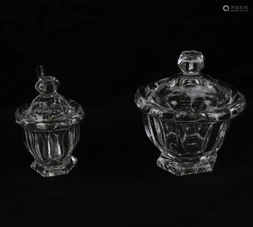 Two Baccarat Jars