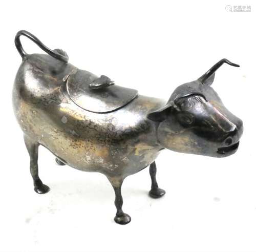 Silver Cow-Form Salt Cellar