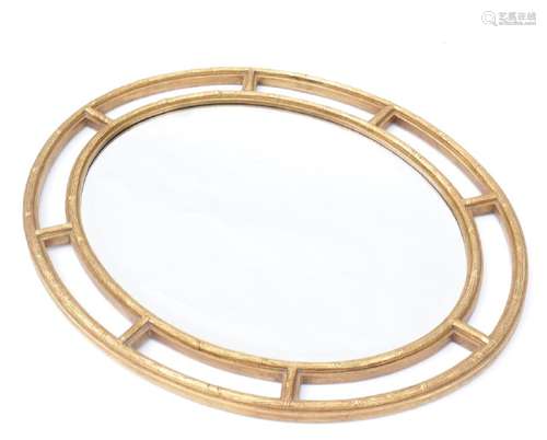 Oval Open-Work Gilt Wood Mirror