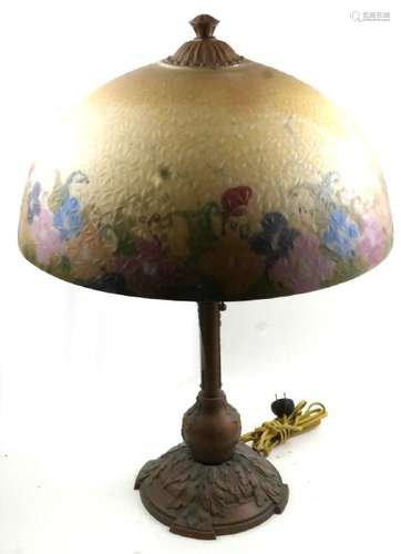 Art Deco Reverse Painted Table Lamp