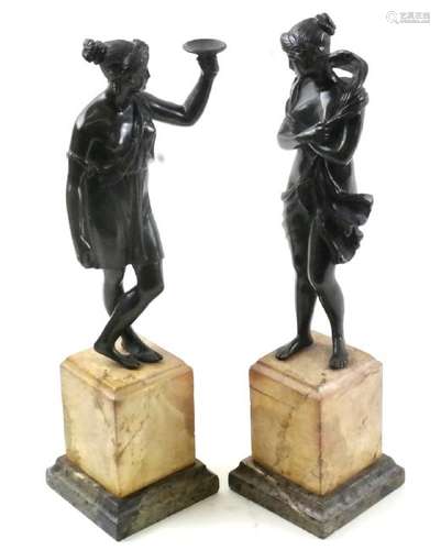 Pair of Antique Classical Bronze Sculptures