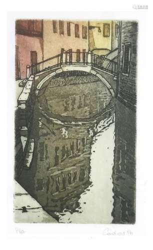 Cadore Canal Scene, Aquatint Etching