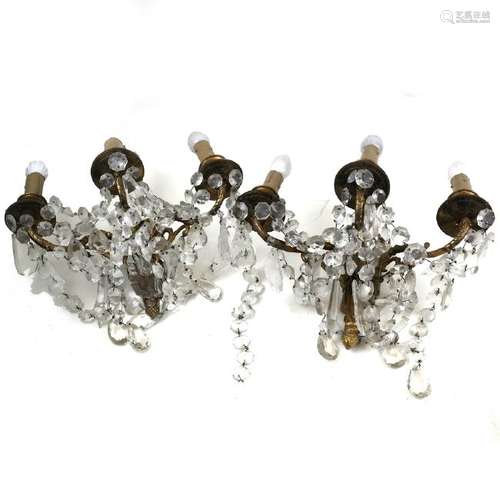 Pair of French 3-Light Sconces