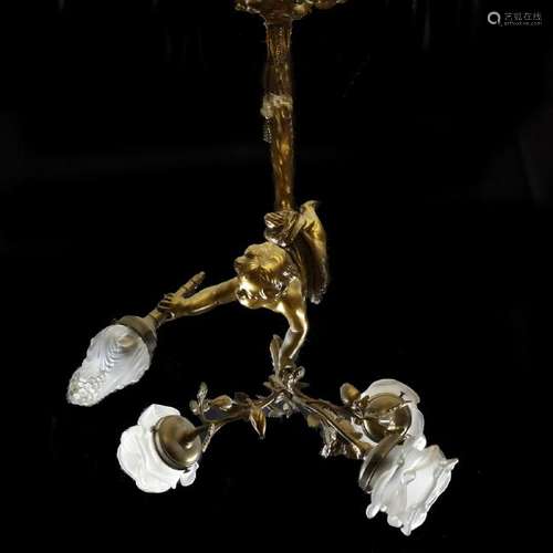 Bronze 19th Century Cherub Hall Fixture