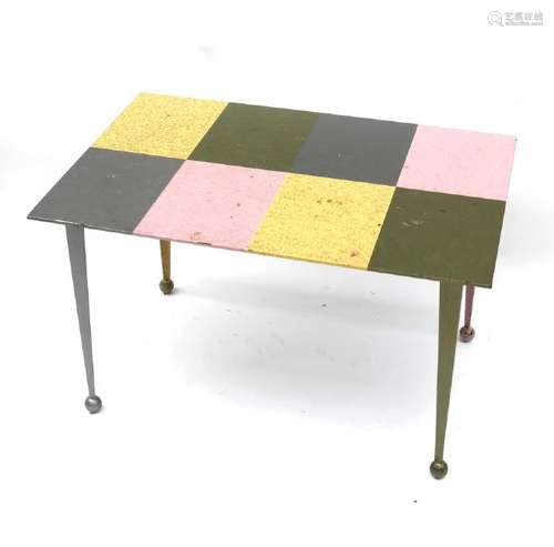 Modern Steel Multicolor Low Table