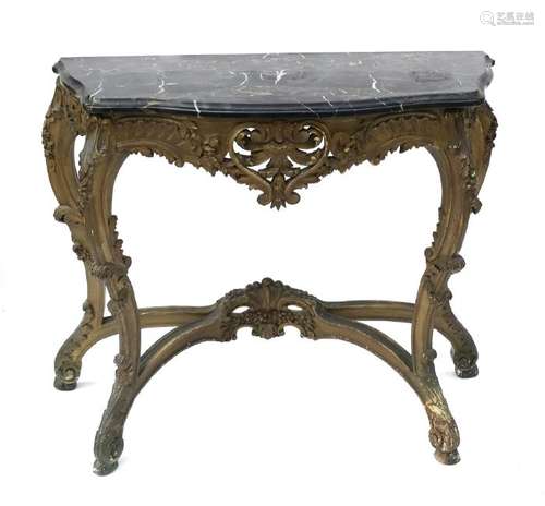 Louis XV-Style Marble Top Console