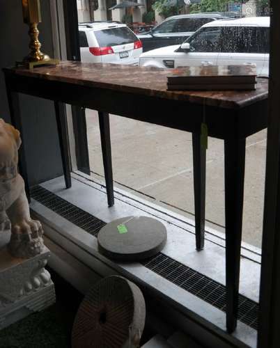 Red Marble Top Console Table