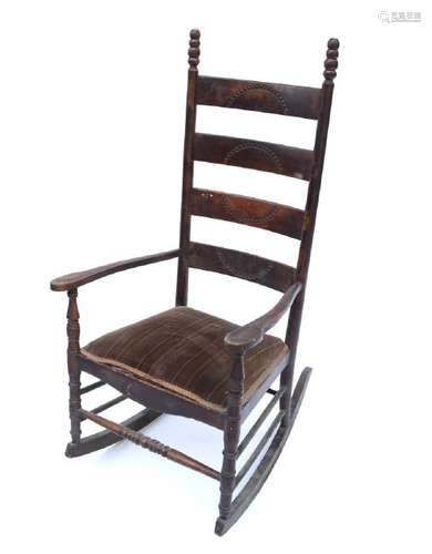 Antique American Oak Rocking Chair