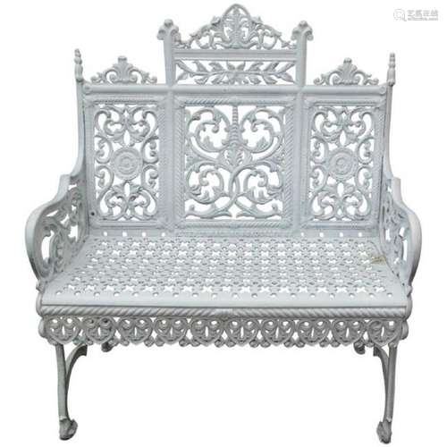 White Cast Iron Bench