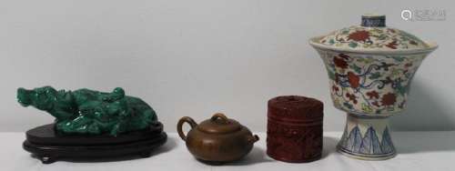 Antique Asian Lot To Inc a Finely Carved