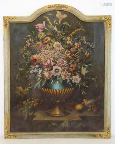 19th C. Oil on Canvas. Decorative Still Life with