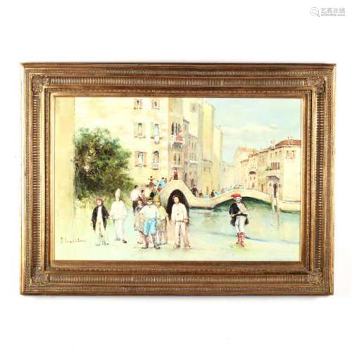 Contemporary Painting of Children in Venice