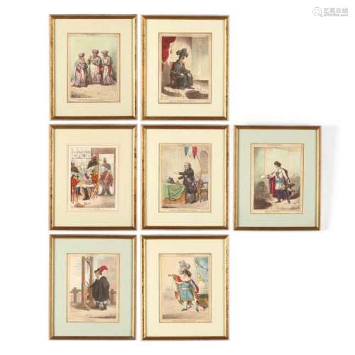 James Gillray (British, 1757-1815), Group of (7) Prints