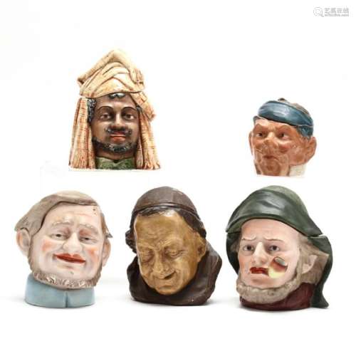 Five Vintage Figural Humidors