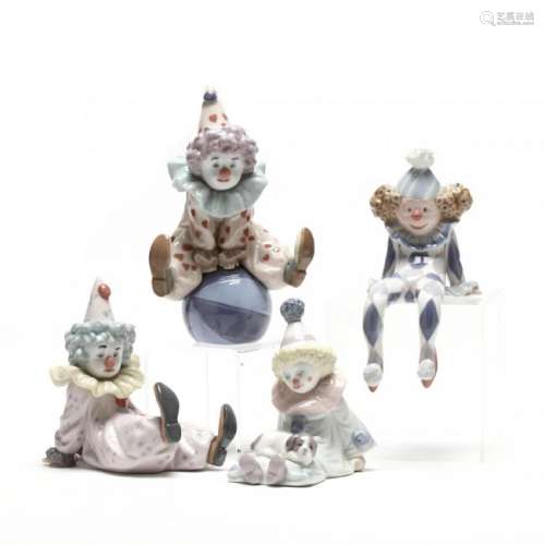 Lladro, Four Child Clown Figures