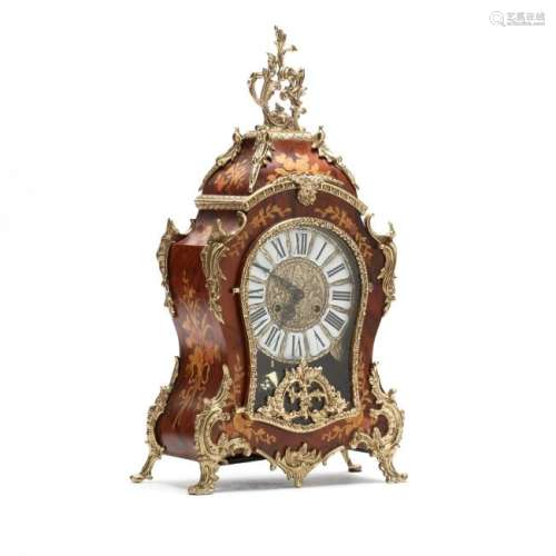 Franz Hermle, Inlaid French Rococo Style Bracket Clock