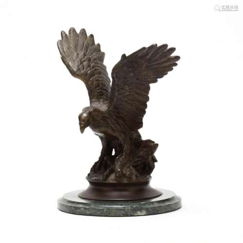 after Jules Moigniez (Fr., 1835-1894), Bronze Eagle