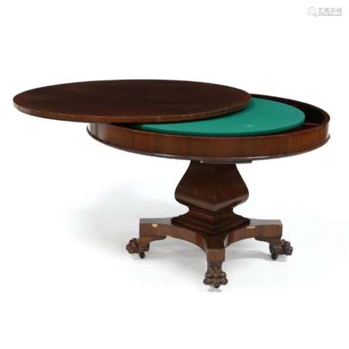 Late American Classical Mahogany Gaming Table