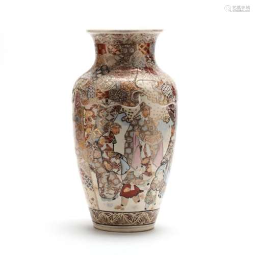 Large Satsuma Pottery Vase
