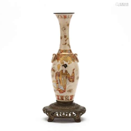 Antique Satsuma Vase on Stand
