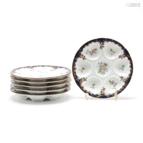 Set of Six Limoges Oyster Plates
