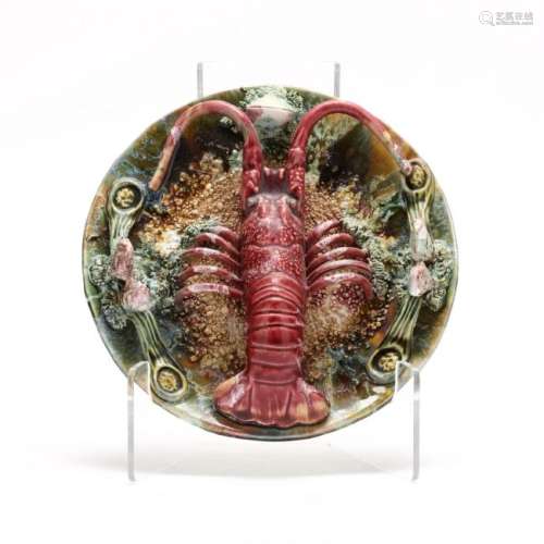 Majolica Palissy Ware Lobster Plate