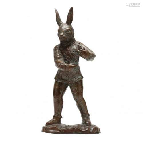Cast Bronze Figure of a Rabbit