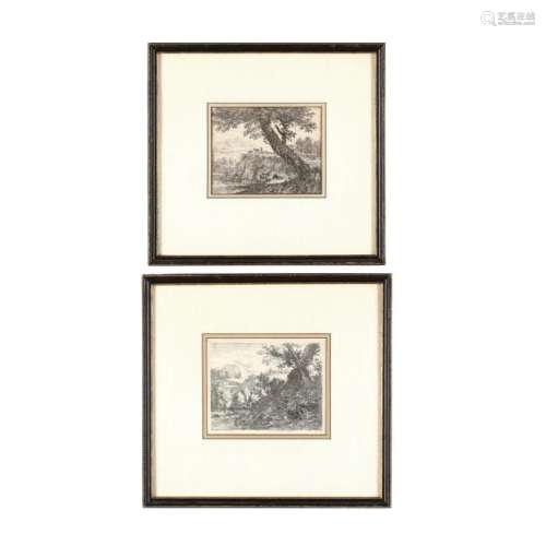 Karel Dujardin (Dutch, 1626-1678), Two Landscape Prints