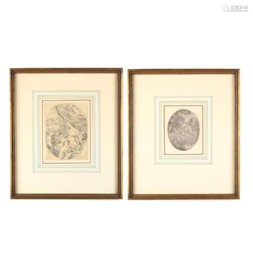 Two Italian Etchings Picturing the Virgin and Child -