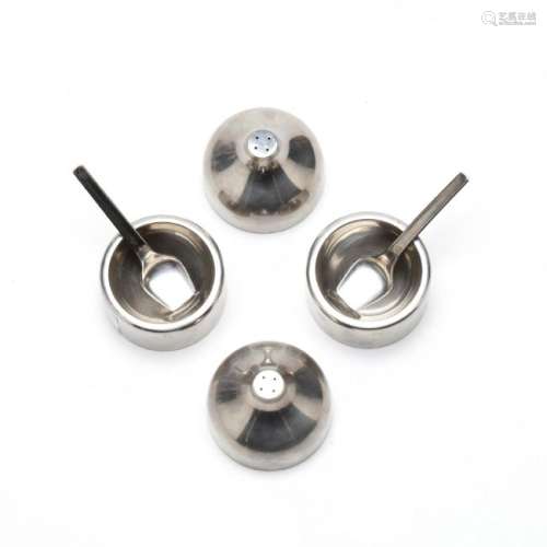 Georg Jensen, Two Sets of Stainless Steel Salt and