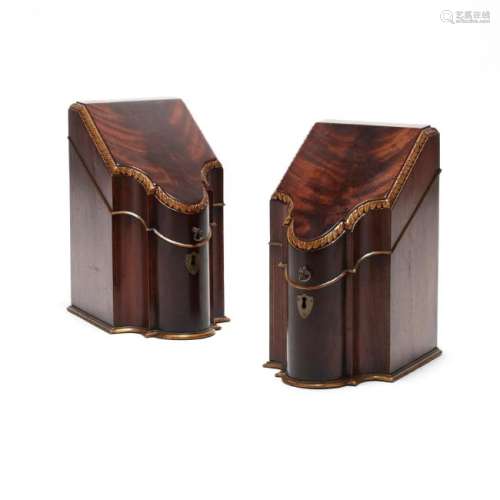 Pair of Georgian Style Inlaid Knife Boxes