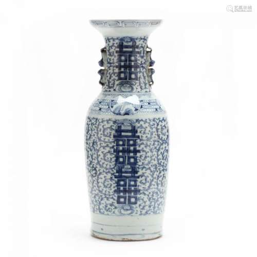 Antique Chinese Blue and White Floor Vase