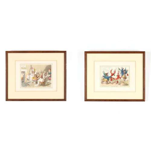 James Gillray (British, 1757-1815), A Pair of Prints