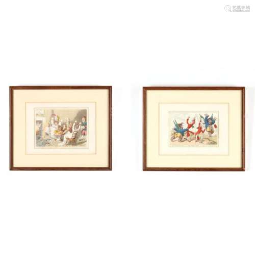 James Gillray (British, 1757-1815), A Pair of Prints