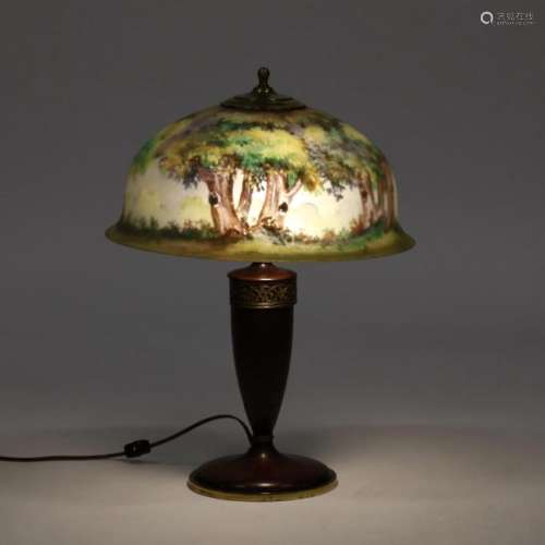 Pairpoint, Reverse Painted Table Lamp, Signed